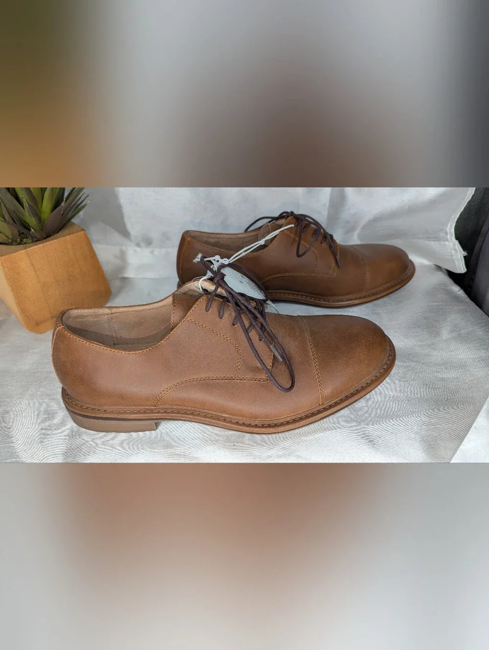 Merona Men's Brown Leather Lace-Up Dress Shoes